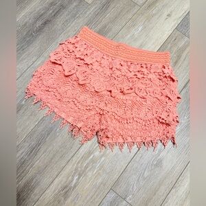 #9)  Cato Coral Lace Women Shorts